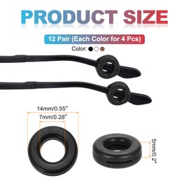 PATIKIL Glasses Ear Grips 12 Pair Anti Slip Eyeglass Ear Hooks Holder Eyeglass Slip Preventer Sunglasses Accessories Replacement for Men Women, Black/White/Brown