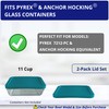 11 Cup/2.6 L Turquoise Replacement Lids/Covers for Pyrex 7212-PC, 11