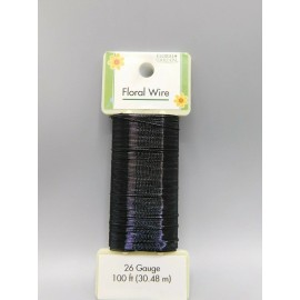 Floral Garden Paddle Wire 100 Ft 26 Gauge  Floral Garden Six Colors Black Red Silver Gold - Black