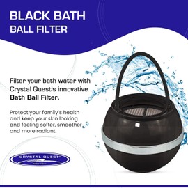 Crystal Quest Black Bath Ball Water Filter | Removes Contaminants for Softer, Smoother Skin | BPA Free | 2,500 Gallons of Filtration