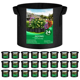 JNYONG 24-Pack 7 Gallon Thickened Non-Woven Grow Bags, Aeration Fabric Pots with Handles