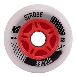 K2 Skate Strobe 90 mm - 2 Pack Light Unisex - Adult Inline Skate Wheels - White - 30G3100