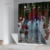 DDS-DUDES 4Pcs Alley Flowers Shower Curtain Sets, Garden Alley，Stone Alley，Street