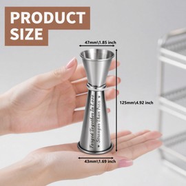 6th Anniversary Iron Gifts for Her and Him, 6 Year Anniversary Wedding Gifts for Women Men, Bartender accessories,304 Stainless Steel jigger 2 oz 1 oz or Home Bar Drink Bartender Tools