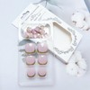 24pcs Gold French Tip Press on Toenails Short Square Pink