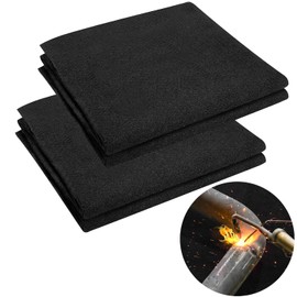 Acidea Welding Blanket, 2 Pack Fireproof Blank, Heat Resistant Up to 2000°F, Flame Retardant Fabric Carbon Felt for Grill Stove Pit Soldering Welders Plumbers, 12x36 inches