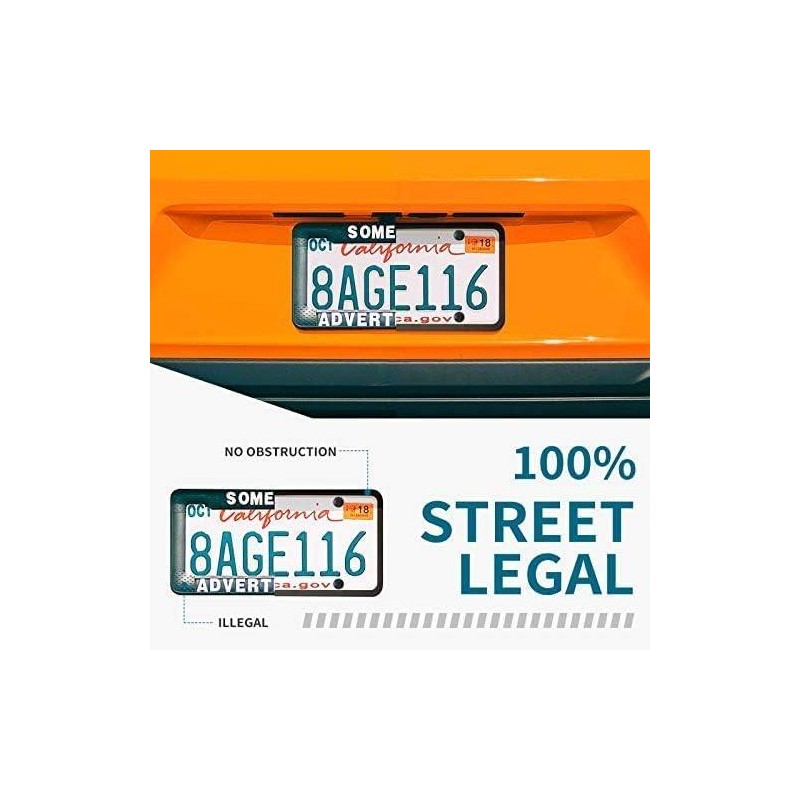 License Plate Frames Black, 2 Pack License Plate Frame, Universal