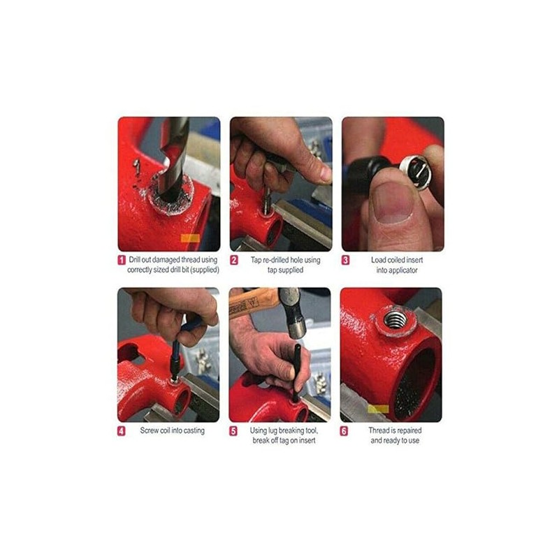 25Pcs Thread Repair Kit, M4 Thread Repair Insert Kit, with