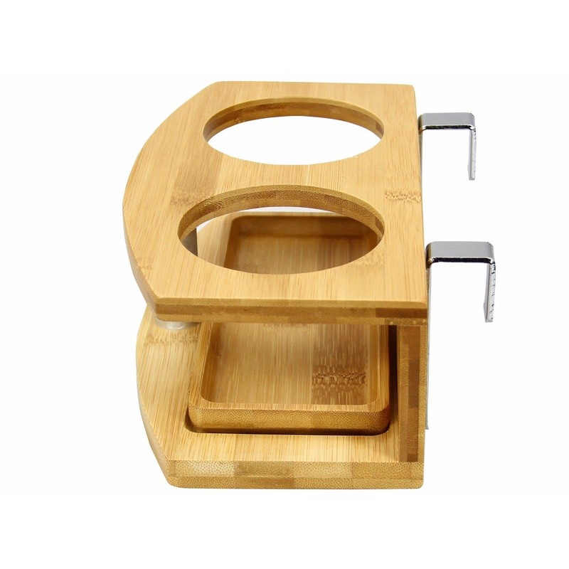 Woodquail Clip on Cup Holder Hanging Shelf, Small Bedside Shelf,