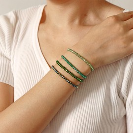 WEIZAIJY Gemstone Beaded Bracelet, Multicolour Faceted Crystal Beads, 50 cm (Style B)