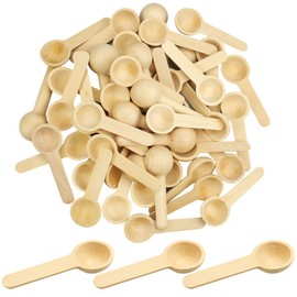 oupados 50pcs Small Wooden Spoons, Wooden Condiment Spoon, Natural Wood Small Salt Scoop Spoon Set for Seasoning Sugar Coffee Jam Honey Ice Cream Spices(6.8 x 2.4 x 1cm)
