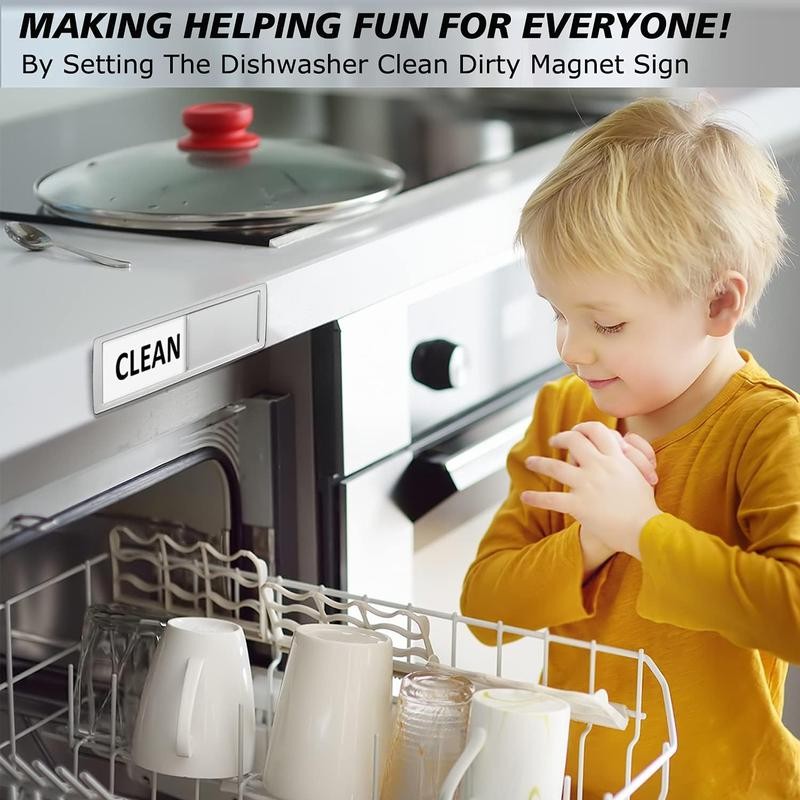 Clean Dirty Sign, Non-Scratching/Super Strong Soft with Double-Sided Adhesives/Easy to