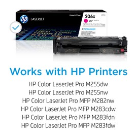 HP 206X Magenta Toner Cartridge | Works with Color LaserJet Pro M255, MFP M282, M283 Series | W2113X