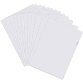 Pack of 30 A4 Document Wallets, Plastic Document Sleeves, A4 Cut Flush Folder, Transparent Pockets, Top and Side Open Document Wallets (Transparent)
