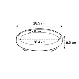 elho Universal Planttaxi Coasters for Indoor and Outdoor Use, Set of 2, Diameter 30 cm, Black/Anthracite