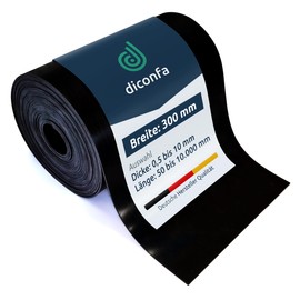 diconfa Rubber Strip Width 300 mm (30 cm) – Choice of – Thickness: 1 to 10 mm – Length: 0.05 to 10 m – Selection: 800 mm (80 cm) Long, 2 mm Thick – Rubber Mat Sold by the Metre Narrow Rubber Underlay