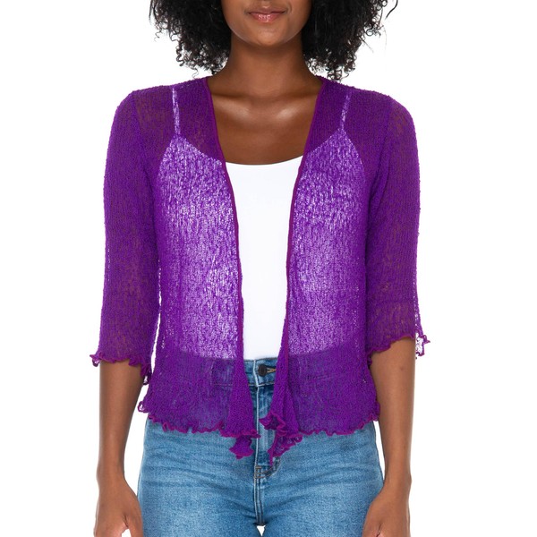 SHU-SHI Sheer Cardigans For Women Summer Knit Shrug Lightweight For