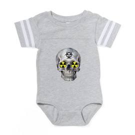 CafePress Scary Biohazard Radioactive Skull Anti Nuclear Cute Infant Baby Football Bodysuit