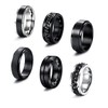 SAILIMUE 6 Pcs 6/8 MM Black Spinner Rings for Men