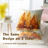 Fall Pillow Cover 18x18 Inch Set of 2,Orange Trees Nature