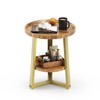 PPAMAPIC Round End Table, 2 Tier Side Table with Storage