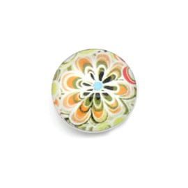 Multicolor Flower Design Glass Chunk Charm Button Fits Chunk Bracelet 18mm for Noosa Style Bracelets