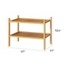 kiplant Small Shoe Rack, 2-Tier Bamboo Wood Shoe Rack for
