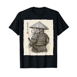 Samurai Warrior Lion Japanese Katana Bushido Animal Art T-Shirt
