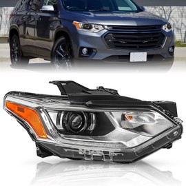 TUSDAR HID/Xenon Headlight Assembly Set For 2018-2021 Chevy Traverse LED DRL Projector OE Style Factory Headlamp Front Light RH Right Passenger Side