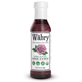 Wäbry Organic Rose Syrup – 16.4oz (468g), Natural Coffee Syrup, Perfect for Lattes, Tea, Shaved Ice and Soda, Vegan Friendly, Non-GMO, Dye-Free Snow Cone Syrup – BPA-Free Plastic Bottle