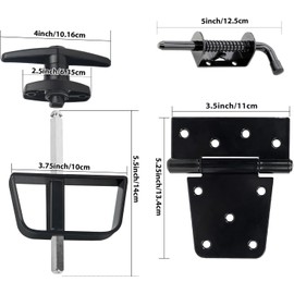 BTEOBFY Double Door Shed Hardware Kit - Complete with Latches, Hinges, and T-Handle Lock - Includes Window and Door/Window Hinge Set, for Gates, playrooms