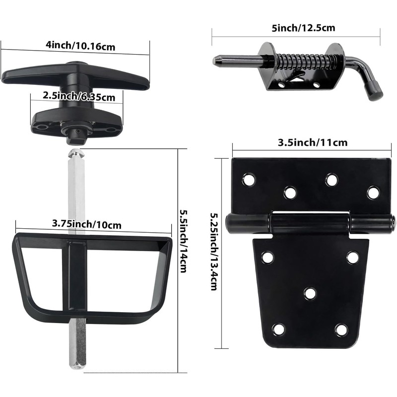 BTEOBFY Double Door Shed Hardware Kit - Complete with Latches,