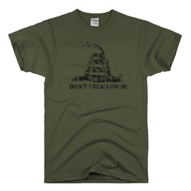 DIRTYRAGZ Men's Don't Tread on Me Rattlesnake T Shirt XL Military Green