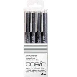 Copic Multiliner Cool Gray Ink Marker Set - i0.05/0.1/0.3/0.5j