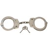 MFH Handschellen Deluxe aus Stahl, vernickelt Double-Lock 2 Schlüssel Securityhandschellen