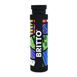 BRITTO Insulated Water Bottle - 25oz Leak Proof Stainless Steel Flask, Thermal Sports Cup, Food Grade Quality, BPA-Free, Vacuum Insulation for 24-Hour Cold & 12-Hour Hot -Black Colorful Landscape