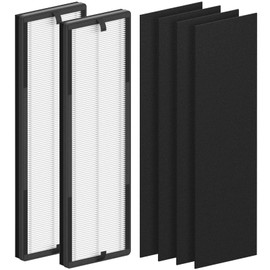 FCFMY 2 Packs True HEPA Replacement Filters Compatible with Eureka NEA120 and Toshiba CAF-W36USW Air Cleaner Purifier, 2packs True HEPA filters (NEA-F1) and 4 packs Carbon Filter (NEA-C1)