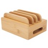 Bamboo Multidevice Stand Holder Charging Station Phone Tablet Cord Organizer