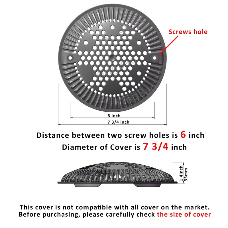 WG1048E White Pool Main Drain Cover Replacement Compatible with WG1048E