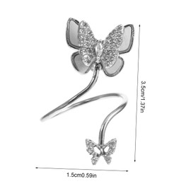 Baluue 3pcs Nail Ring for Women Creative Crown Design Fashionable Nail Art Charm Silver Tone Perfect Present