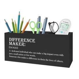 FITIE Difference Maker Gift Pencil Pen Holder for Desk, Appreciation Thank You Gifts for Coworkers Employees Boss Teacher Mentor Wooden Pencil Holder Organizer for Home Office Desk Accessories