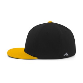 Pacific Headwear Standard Premium A/C² Performance Flexfit Cap, Black/Gold, X-Small
