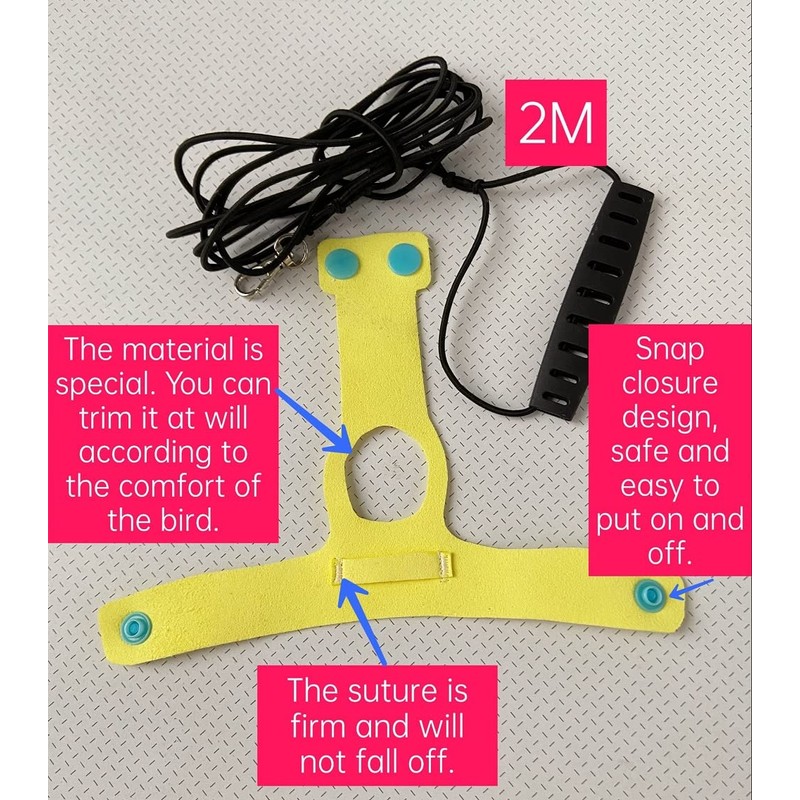 HEZHUO Bird Flight Harness Vest, Parrot Flight Suit with Leash