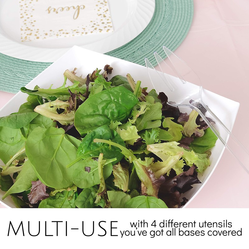 Plasticpro Clear Serving utensils (24, Serving Utensils Set)