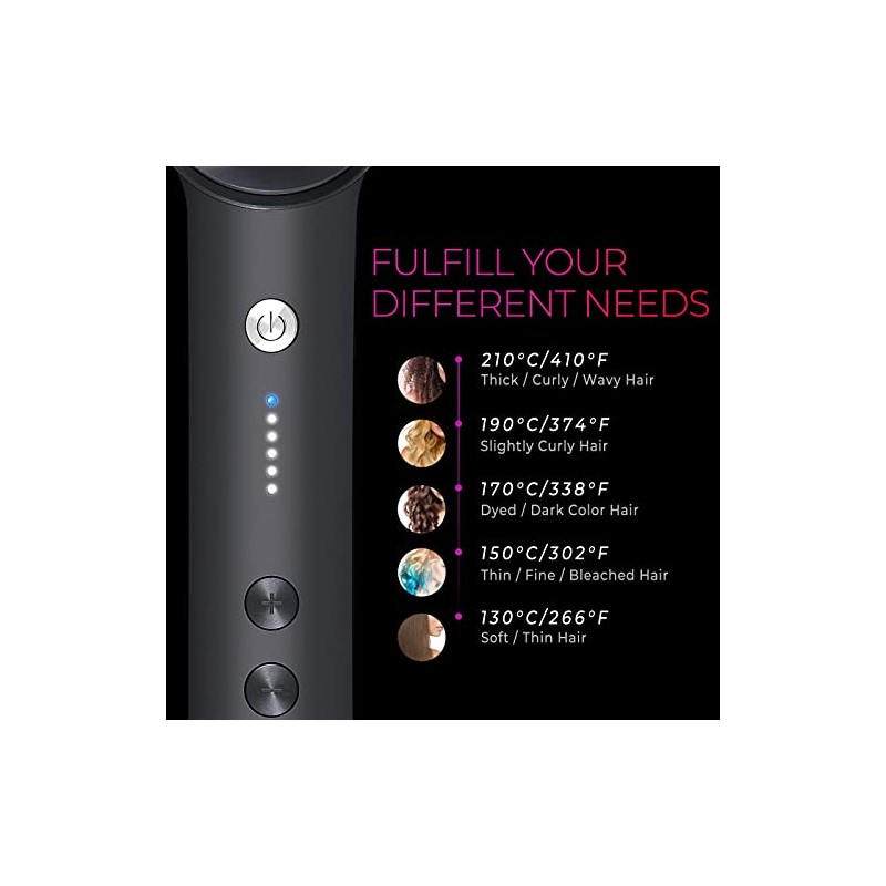 TYMO Cepillo para alisar el pelo, negro mate