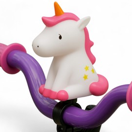 MIJOMA Bicycle Horn Unicorn - Kids Bicycle Bell 14 cm - Horn for Handlebars, Cute & Loud Plastic, Easy Assembly - Bicycle Accessories Girls & Boys
