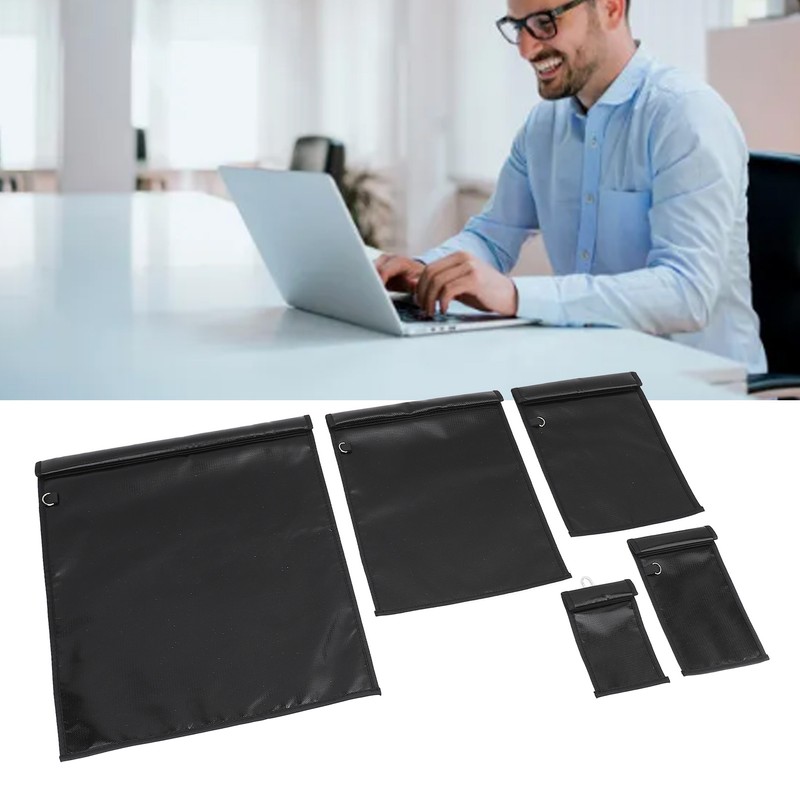 5pcs Faraday Bags Fireproof Waterproof Signal Blocking Large Prevent Tracking
