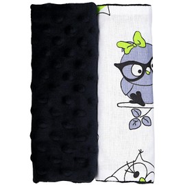 TupTam Children's Car Seat Belt Protector Pack of 2 Owls / Black