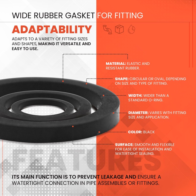 DOJA Barcelona Sanitary Flat Seals, 1/2 Inch, Pack of 50,