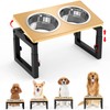 Dog Bowls Elevated, 4 Height & Angle Adjustable Raised Dog